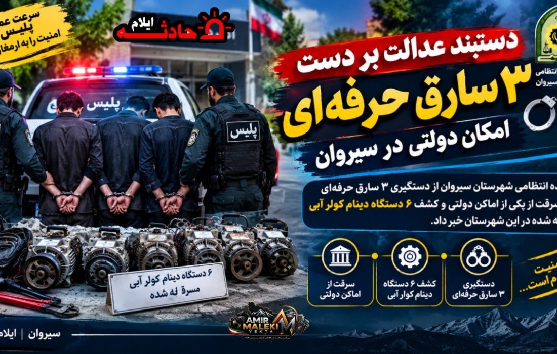 دستبند عدالت بر دست ۳ سارق حرفه ای امکان دولتی در سیروان